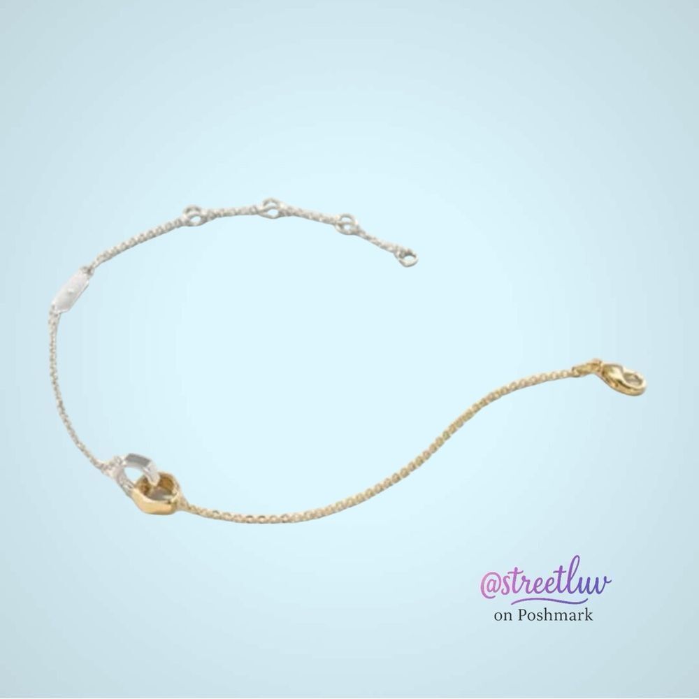 Stella & Dot Hardware Interlock Chain Bracelet Mixed Metal NWT